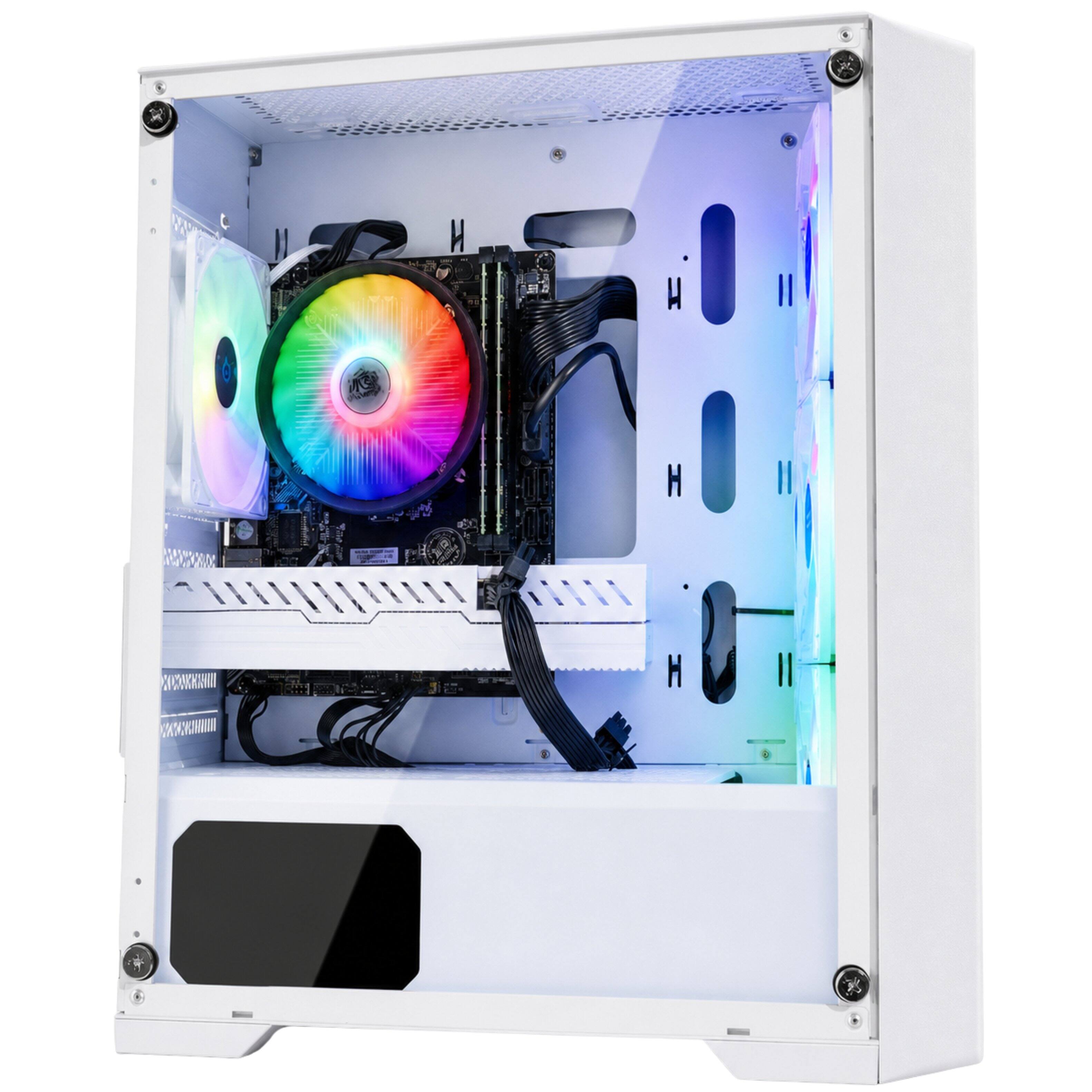 Alt View 4. Blackout Computers - Eclipse V3 - Gaming Desktop - Intel 12th Gen CPU - AMD RX 580 8G - 16GB DDR5 RAM - 1TB M.2 SSD - Windows 11 Pro - RGB VR - Matte White.