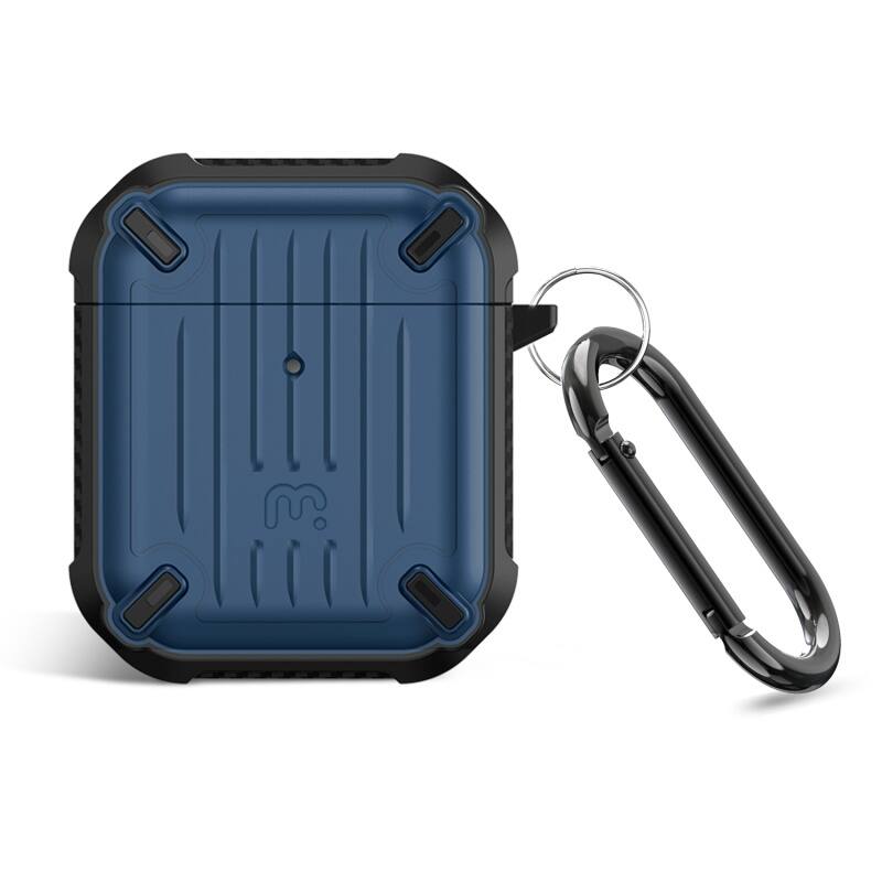 Front. Mybat Pro - MyBat Pro Armor Series Case for Apple AirPods with Wireless Charging Case - Black / Blue - Blue.