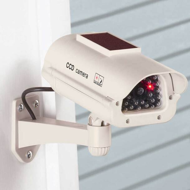 SPT Solar Indoor/Outdoor Decoy Security Camera with LED Beige 15-CDM14E ...