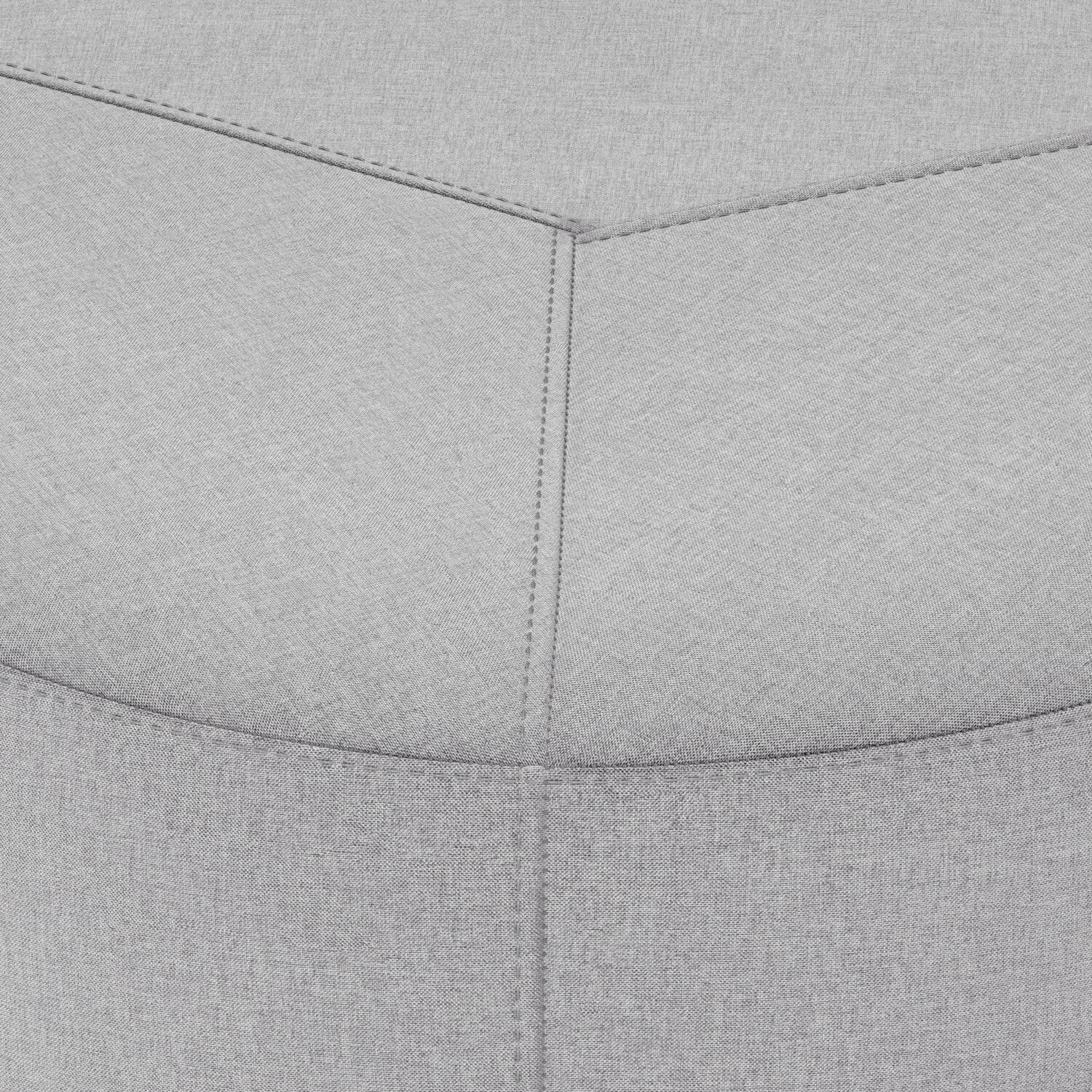 Alt View 4. Simpli Home - Moore Large Ottoman in Light Grey Linen Look Fabric - Light Grey.