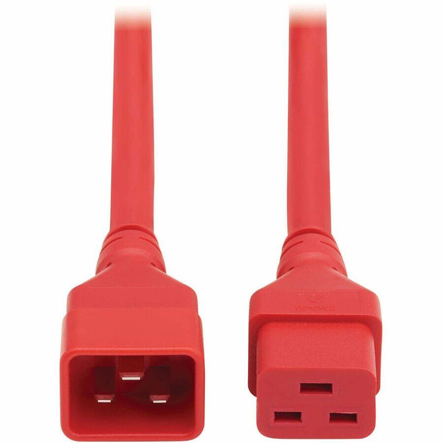 Alt View 6. Tripp Lite - Eaton Tripp Lite Series Power Extension Cord, C20 to C19 - Heavy-Duty, 20A, 250V, 12 AWG, 2 ft. (0.6 m), Red - For - Red.