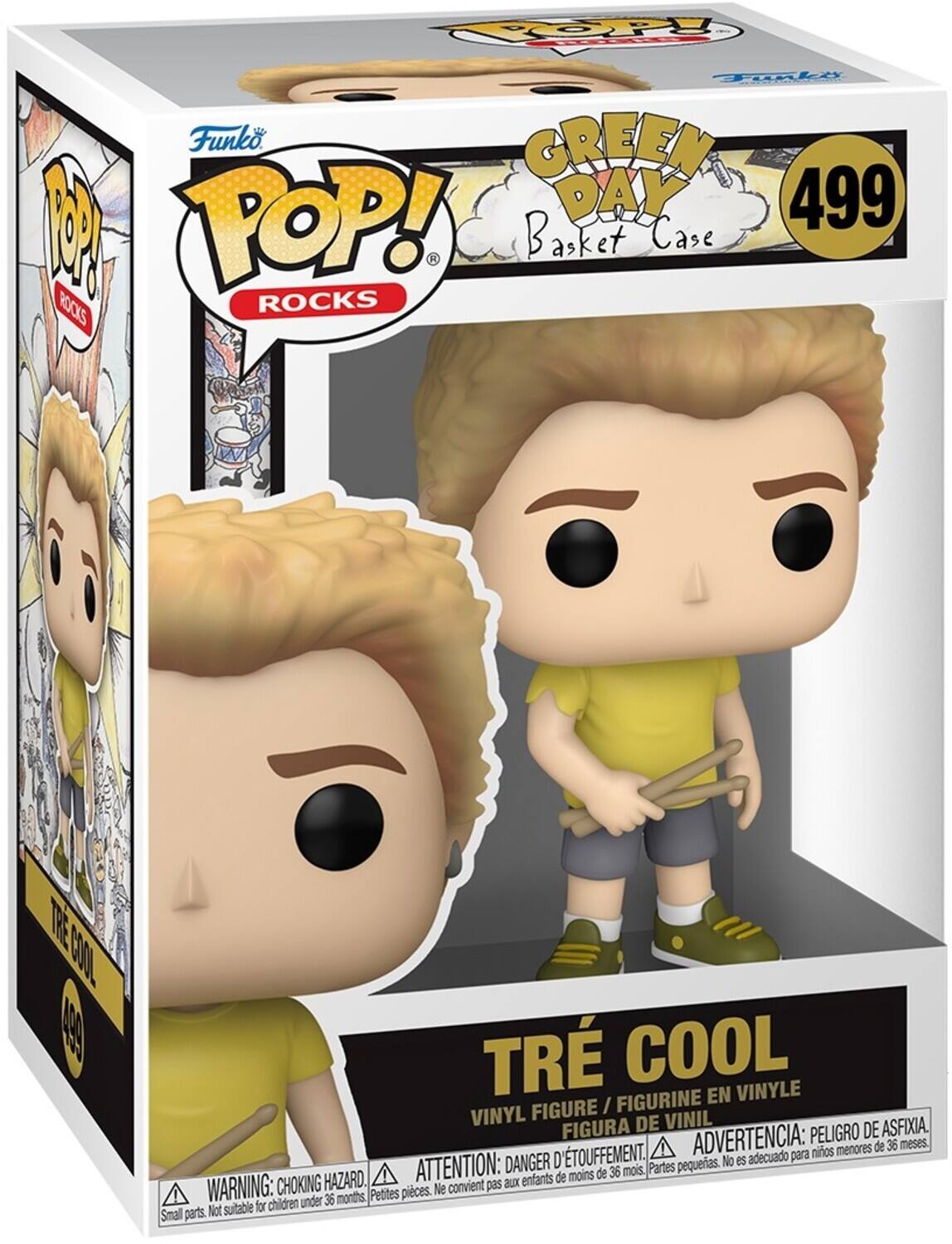 Funko POP! ROCKS  
GREEN DAY  
Basket Case  
499  

TRE COOL  
VINYL FIGURE / FIGURINE EN VINYLE  
FIGURA DE VINIL  

WARNING: CHOKING HAZARD.  
ATTENTION: DANGER D'ÉTOUFFEMENT.  
ADVERTENCIA: PELIGRO DE ASFIXIA.  
Not suitable for children under 36 months.  
Ne convient pas aux enfants de moins de 36 mois.  
Pequeñas piezas. No es adecuado para niños menores de 36 meses.
