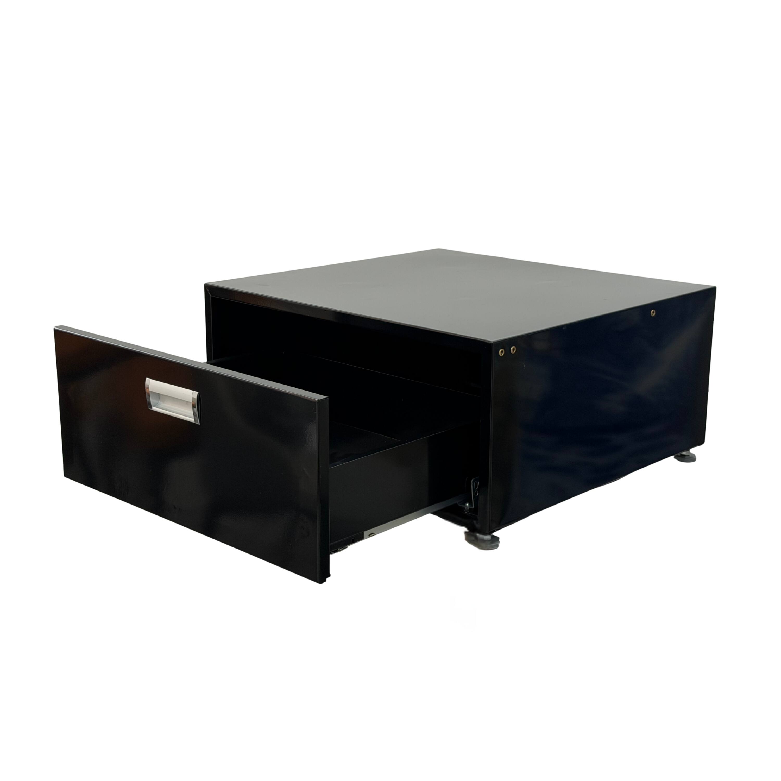 Alt View 1. Equator - Equator 24in Laundry Pedestal 13 inch tall + Rollout Storage Drawer Adjustable feet - Black.