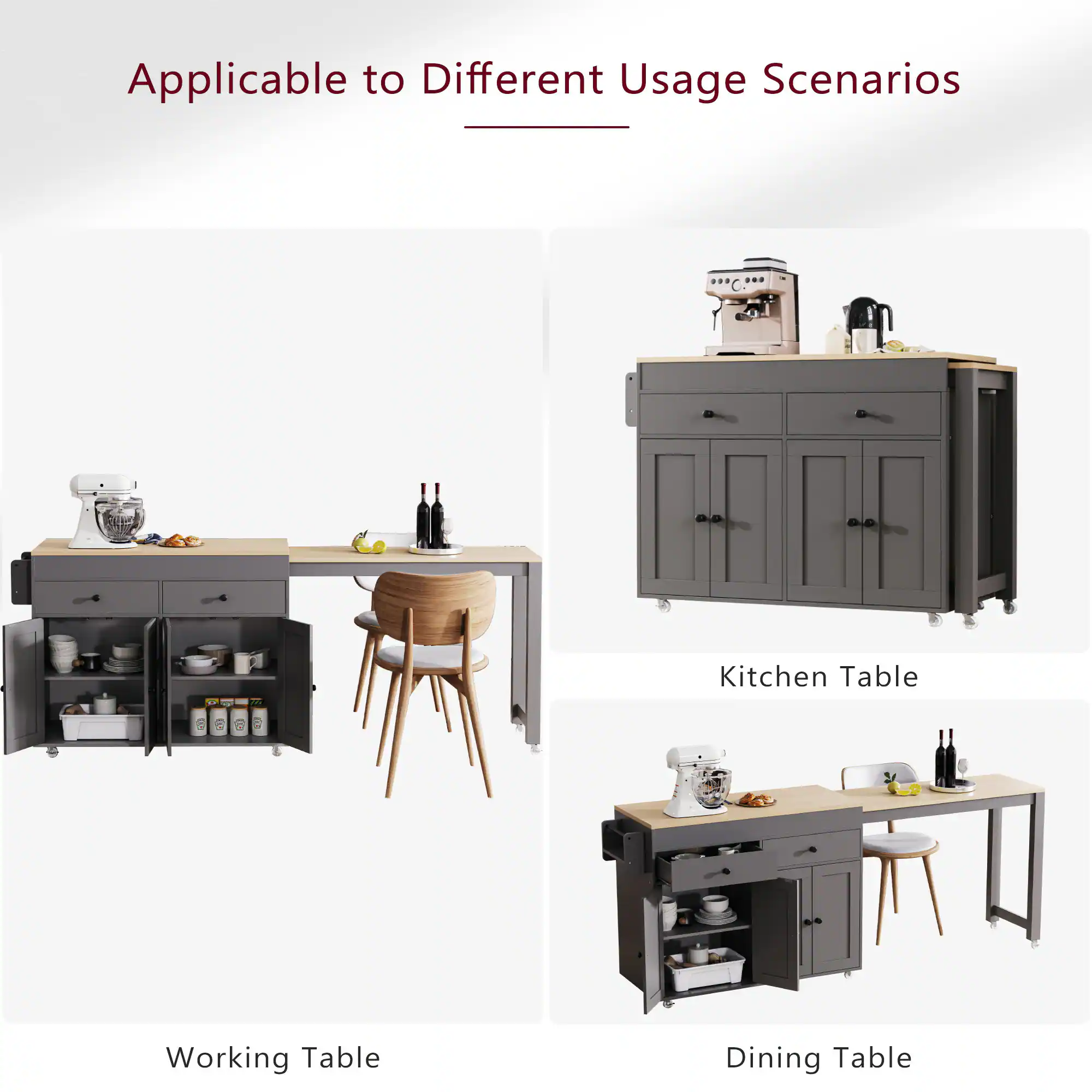 Applicable to Different Usage Scenarios

- Working Table
- Kitchen Table
- Dining Table