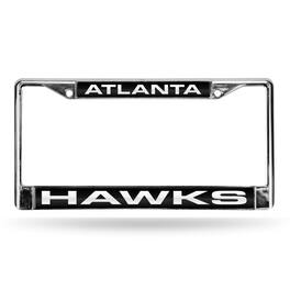 Rico Industries - Atlanta Hawks NBA Chrome Metal Laser Cut License Plate Frame - Multi