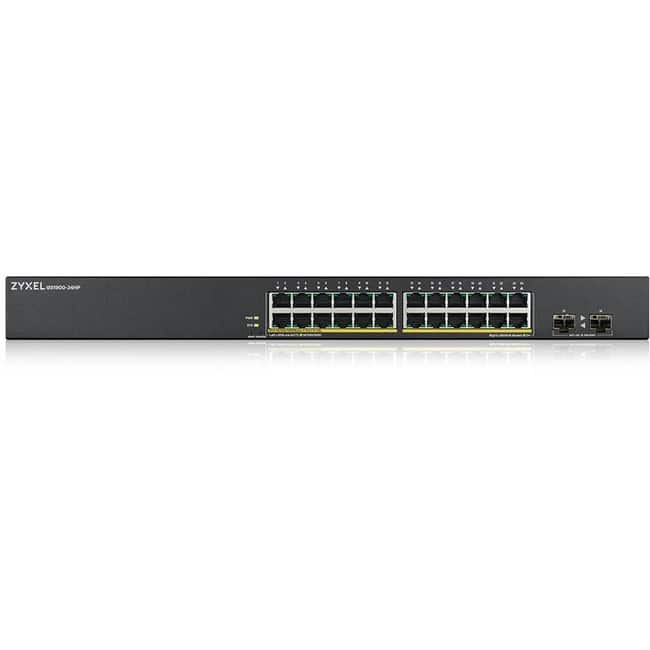 ZYXEL - GS1900-24HPv2 24-Port Gigabit Smart Managed PoE Switch | 24 PoE+ Ports at 170W with 2 SFP Uplinks | TAA Compliant - Unknown
