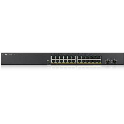 ZYXEL GS1900-26GP
24 x 10/100/1000Base-T RJ45 ports
2 x SFP ports
Power over Ethernet (PoE) supported
Power consumption: 15W
Dimensions: 440 x 140 x 44 mm