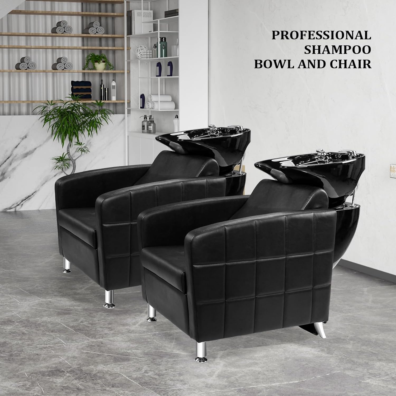 PROFESSIONAL SHAMPOO BOWL AND CHAIR