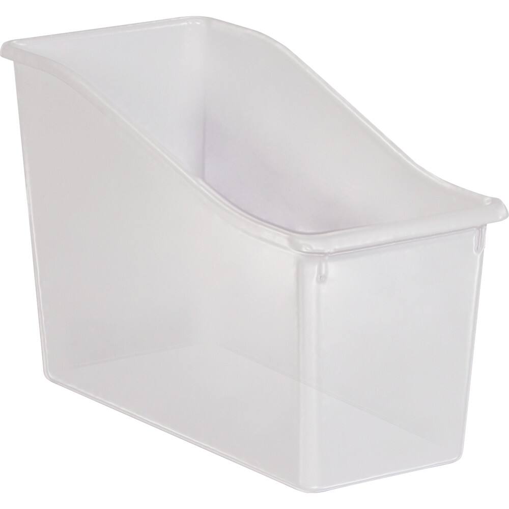 Front. Teacher Created Resources - Teacher Created Resources Plastic Book Bin, Clear.