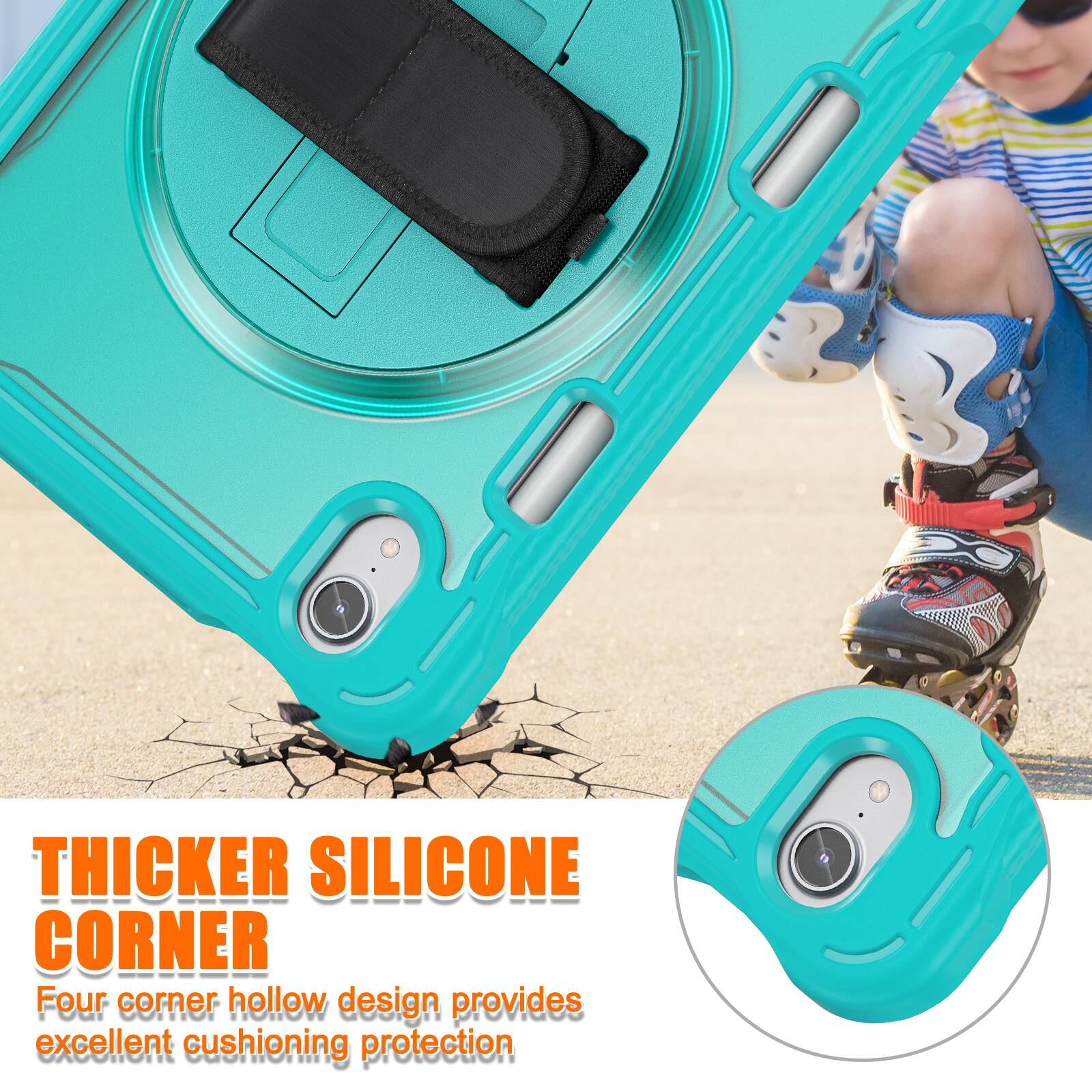 THICKER SILICONE CORNER

Four corner hollow design provides excellent cushioning protection