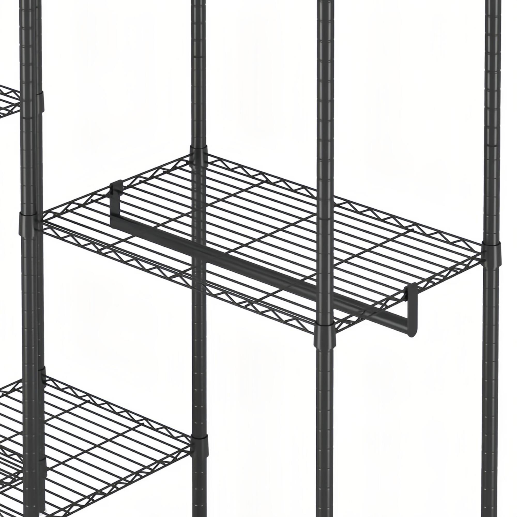 Alt View 7. GOODSILO - Heavy Duty Freestanding Garment Rack with Adjustable Wire Shelving and Multiple Clothes Rails for Maximum Storage - Black.