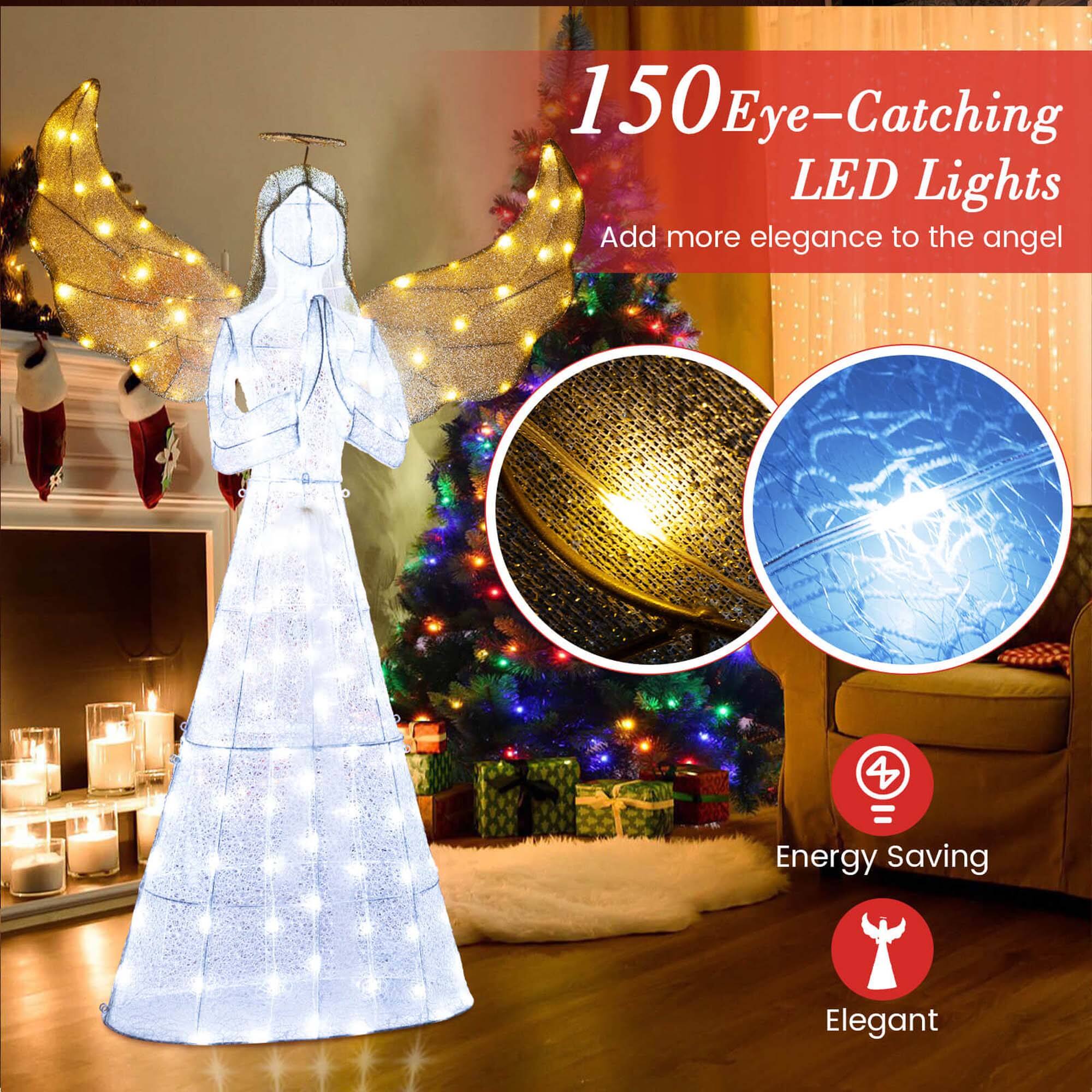 150 Eye-Catching LED Lights  
Add more elegance to the angel  

Energy Saving  
Elegant