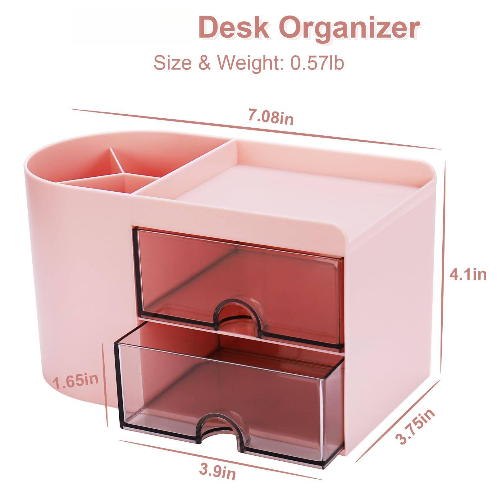 Desk Organizer  
Size & Weight: 0.57lb  
7.08in x 4.1in x 3.9in x 3.75in x 1.65in