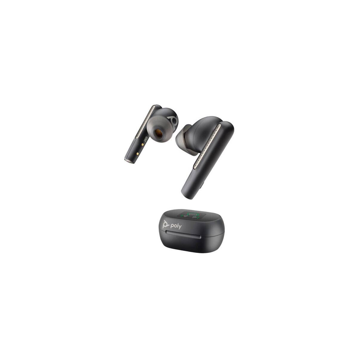 Alt View 5. HP - HP Poly Voyager Free 60+ UC True Wireless Active Noise Canceling Earbuds, Zoom Certified, Carbon Black - Black.