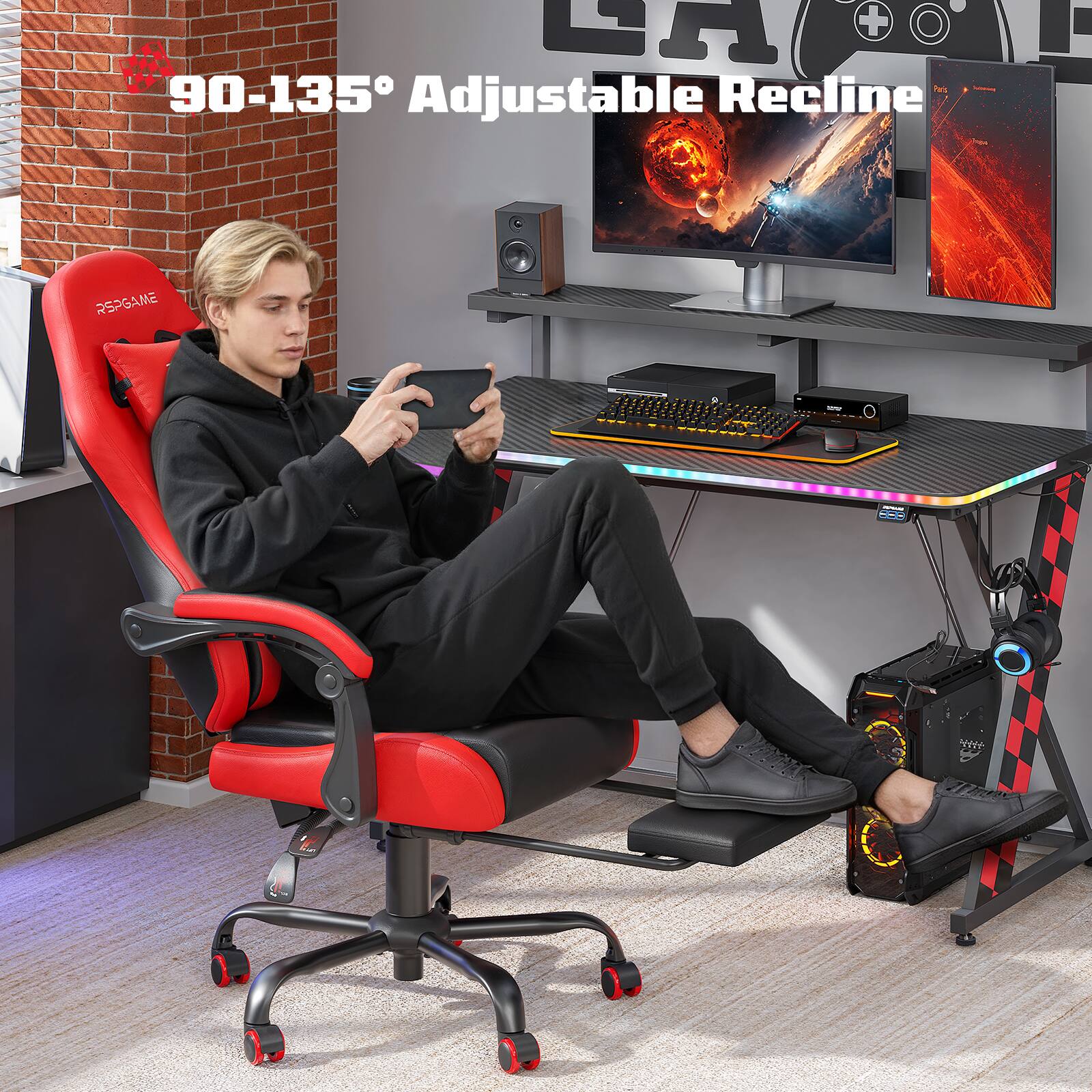 CF + 90-135° Adjustable Recline RSPGAME - -. Ye

90-135° Adjustable Recline