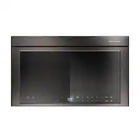 KitchenAid - 1.1 Cu. Ft. Over-the-Range Microwave Oven with Flush Built-In Design - Black Ore - Front_Zoom