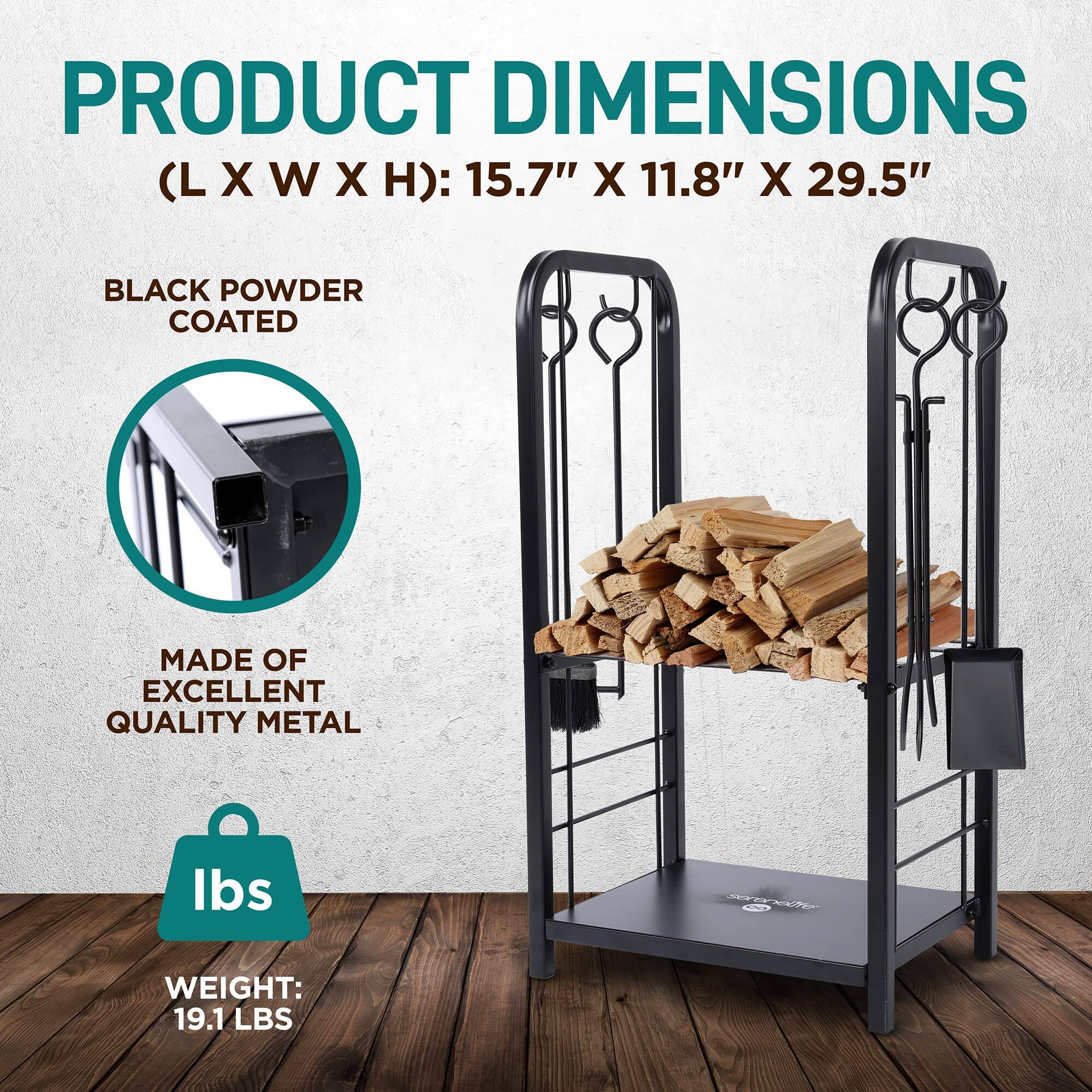 PRODUCT DIMENSIONS (L X W X H): 15.7" X 11.8" X 29.5"  
BLACK POWDER COATED  
MADE OF EXCELLENT QUALITY METAL  
WEIGHT: 19.1 LBS
