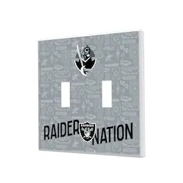 Keyscaper - Las Vegas Raiders 2024 Illustrated Limited Edition Double Toggle Light Switch Plate - White