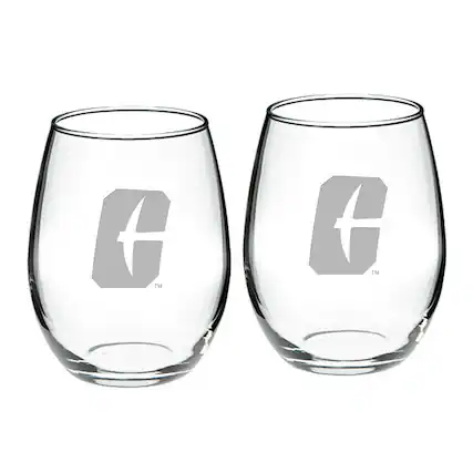 Front. Jardine - Charlotte 49ers 2-Piece 21oz. Stemless Wine Glass Set - Multicolor.