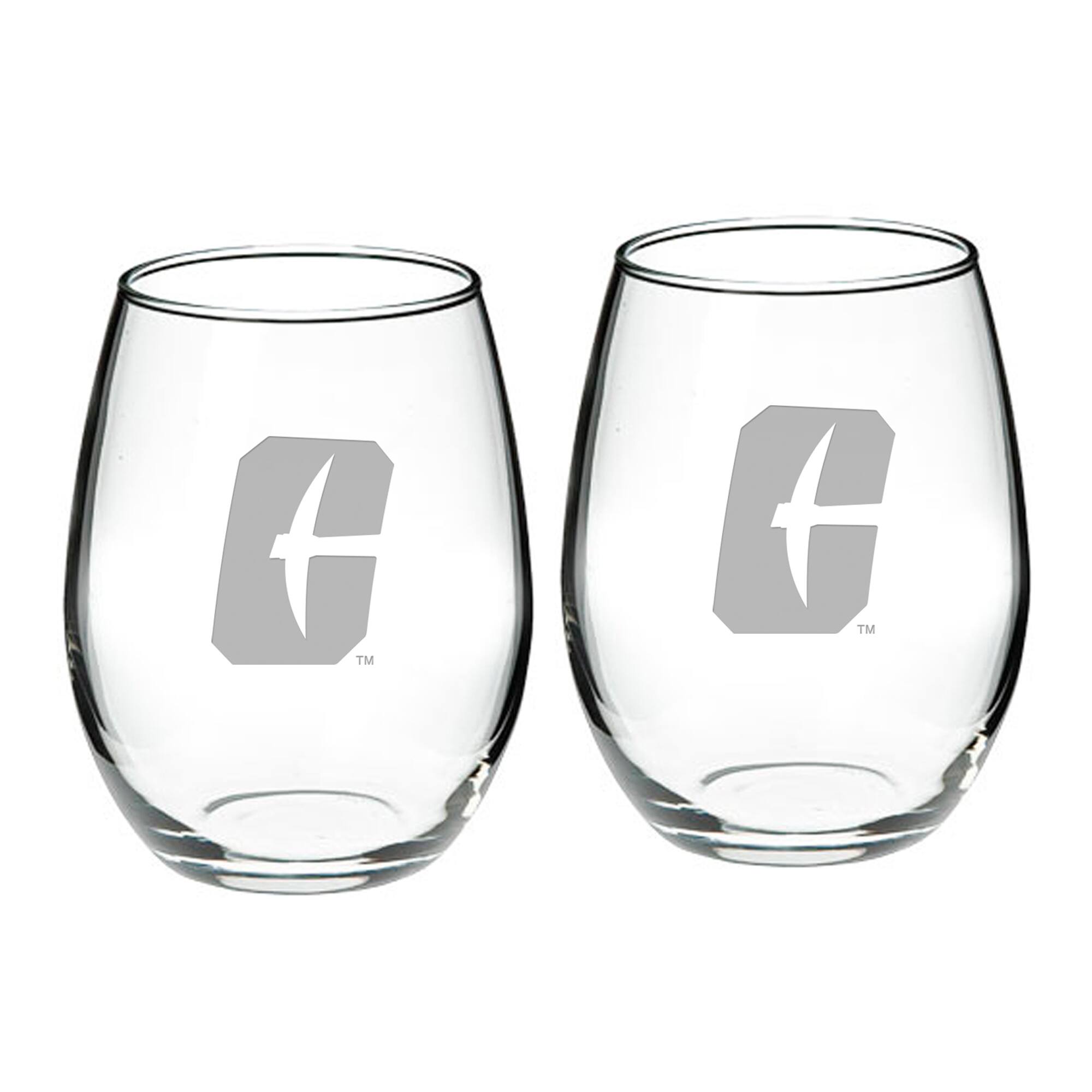 Front. Jardine - Charlotte 49ers 2-Piece 21oz. Stemless Wine Glass Set - Multicolor.