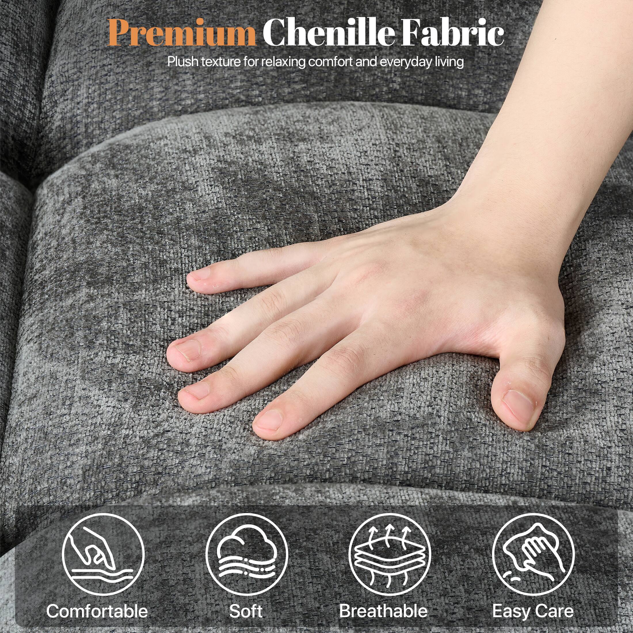 Premium Chenille Fabric  
Plush texture for relaxing comfort and everyday living  

Comfortable  
Soft  
Breathable  
Easy Care