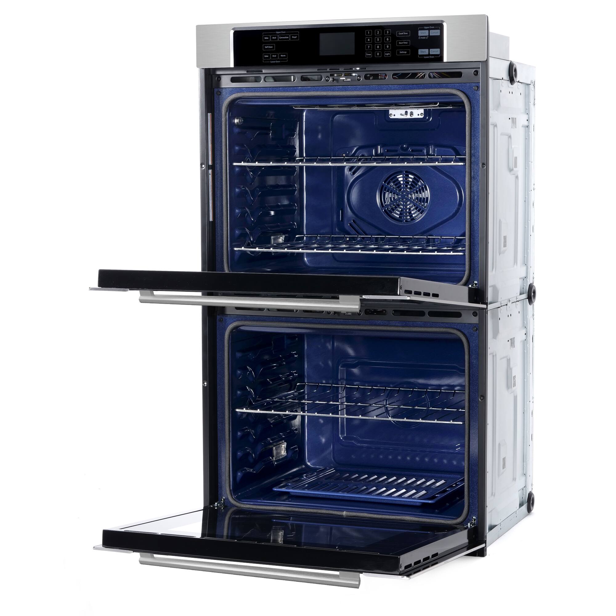 Alt View 5. COSMO - COS-30EDWC 30 in. Haven Collection Double Electric Wall Oven, True Convection, Blue Porcelain, Self Cleaning - Stainless Steel.