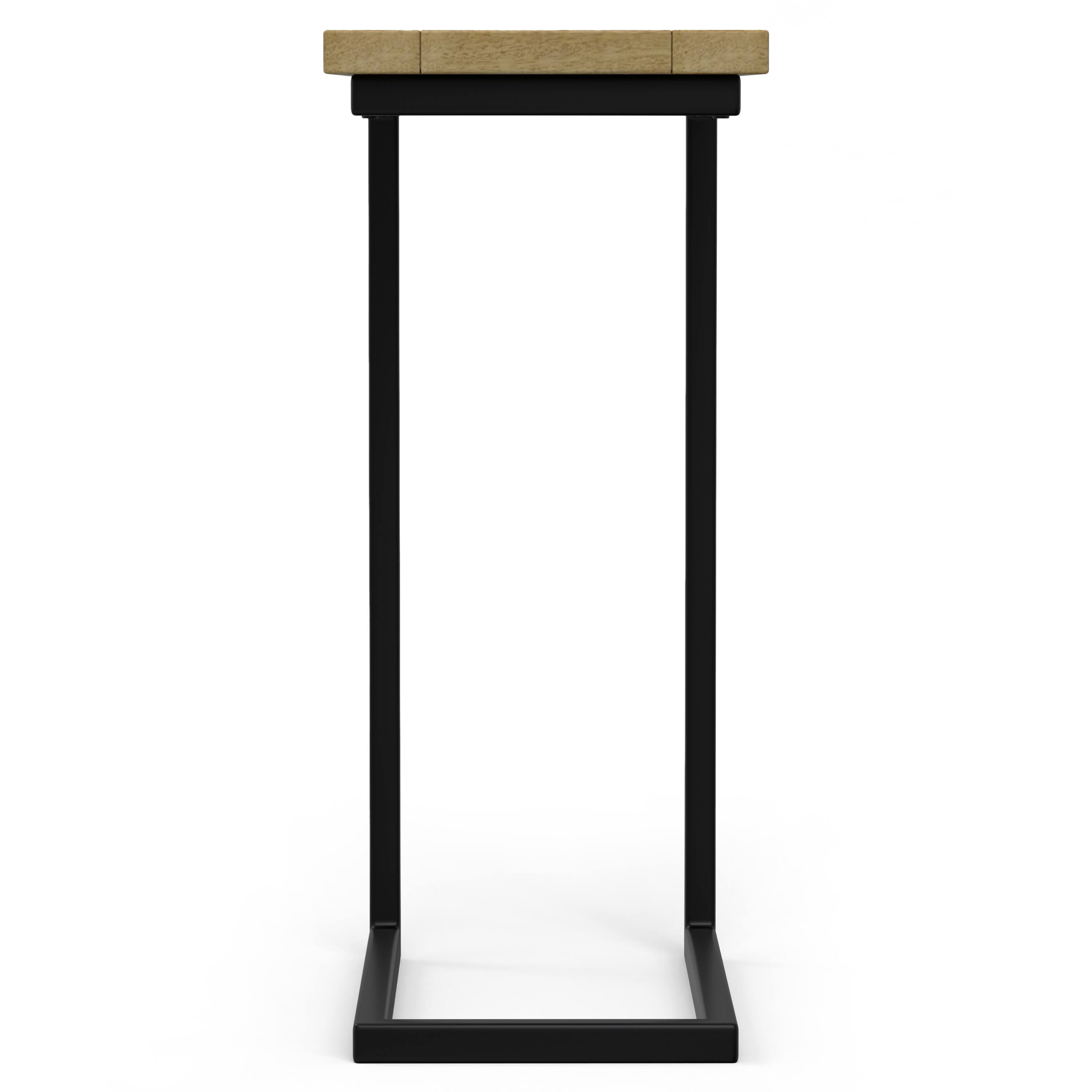 Left. Simpli Home - Skyler 18 inch Wide Solid Mango/Metal Industrial End Table in Natural/Black, Assembled - Natural.