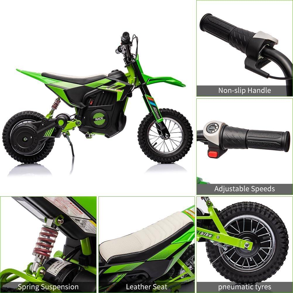 - Non-slip Handle
- Adjustable Speeds
- Spring Suspension
- Leather Seat
- pneumatic tyres