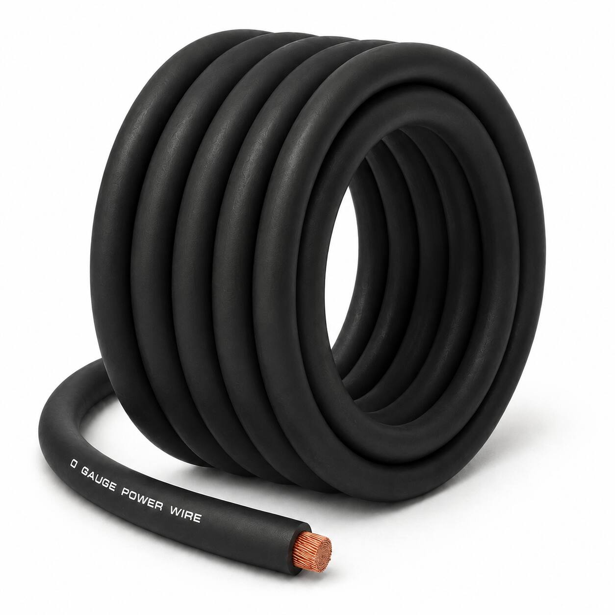 SoundBox - CW0-25BK, 1/0 Gauge CCA Battery Power / Ground Wire Roll - 25 Ft, Black