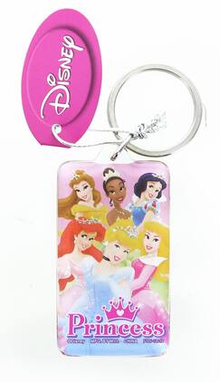 Monogram - Disney Princess Rectangular Lucite Key Ring - Pink