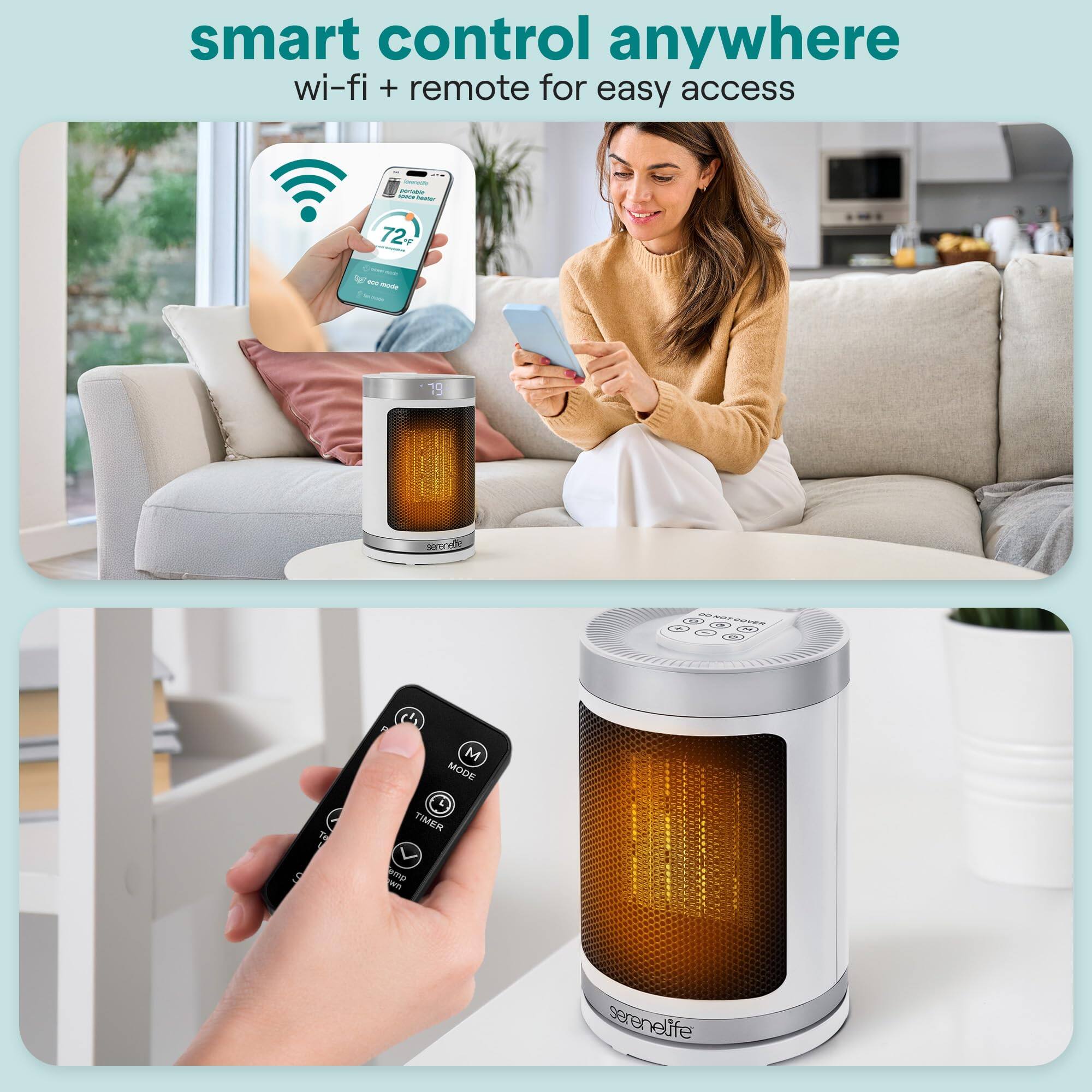 smart control anywhere  
wi-fi + remote for easy access