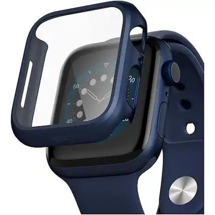 Front. Entronix - Entronix Protective Case for Apple Watch Series 6, 5, 4, SE - 40mm with Built-In Screen Protector - Navy.