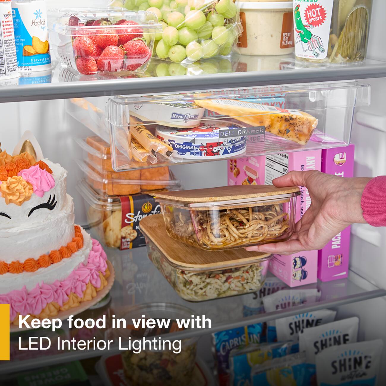 Keep food in view with LED Interior Lighting