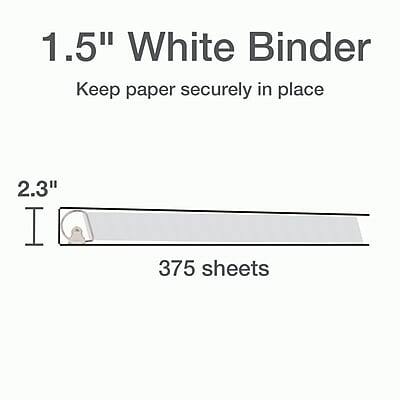 1.5" White Binder  
Keep paper securely in place  

2.3"  
375 sheets