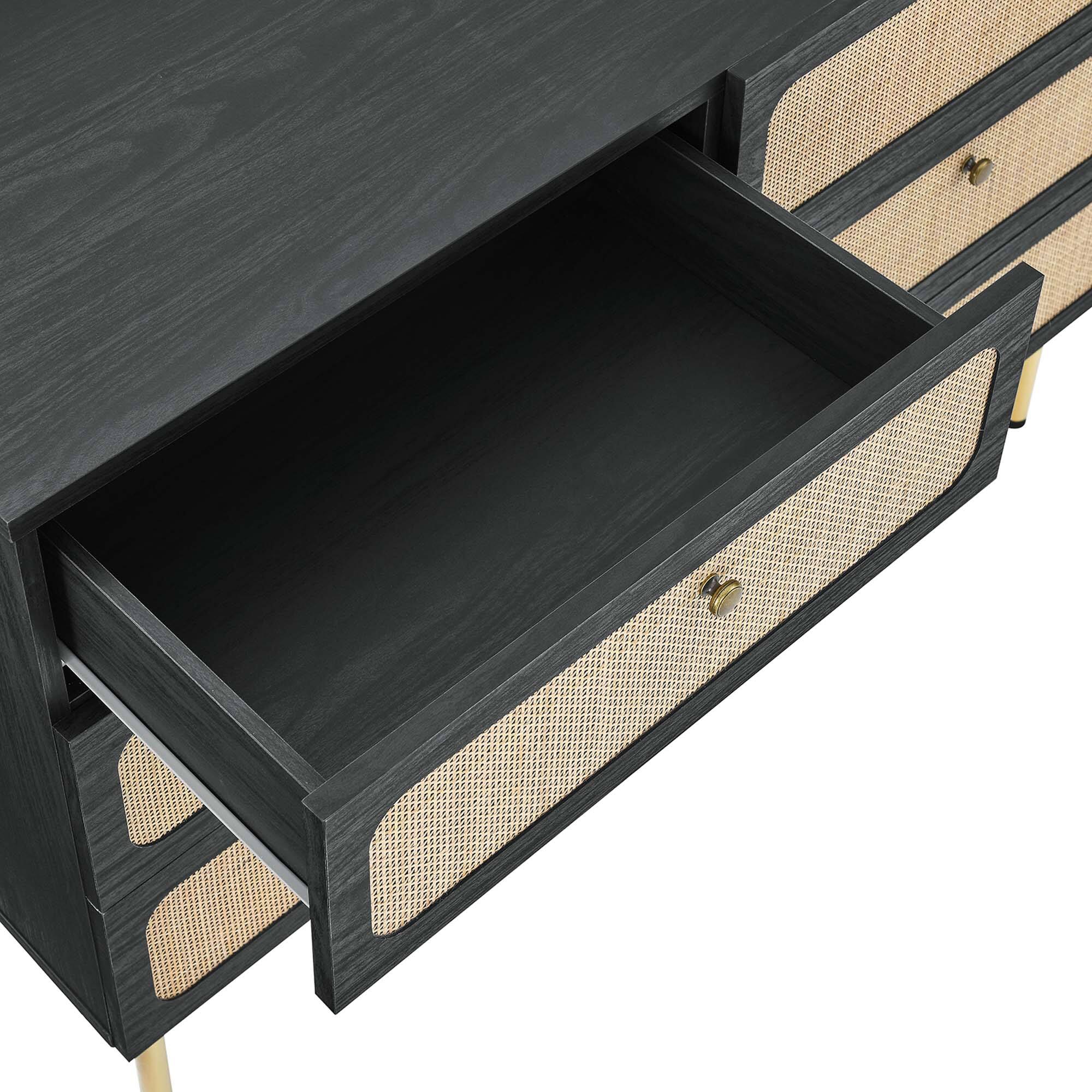 Alt View 4. Modway - Chaucer 6-Drawer Compact Dresser by Modway - Black.