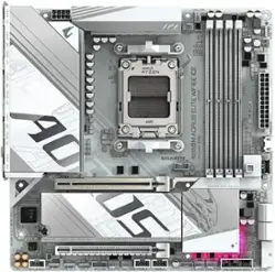 GIGABYTE - B850M AORUS ELITE WIFI6E ICE (Socket AM5) AMD B850M mATX DDR5 Wi-Fi6E Motherboard - White - Front_Zoom