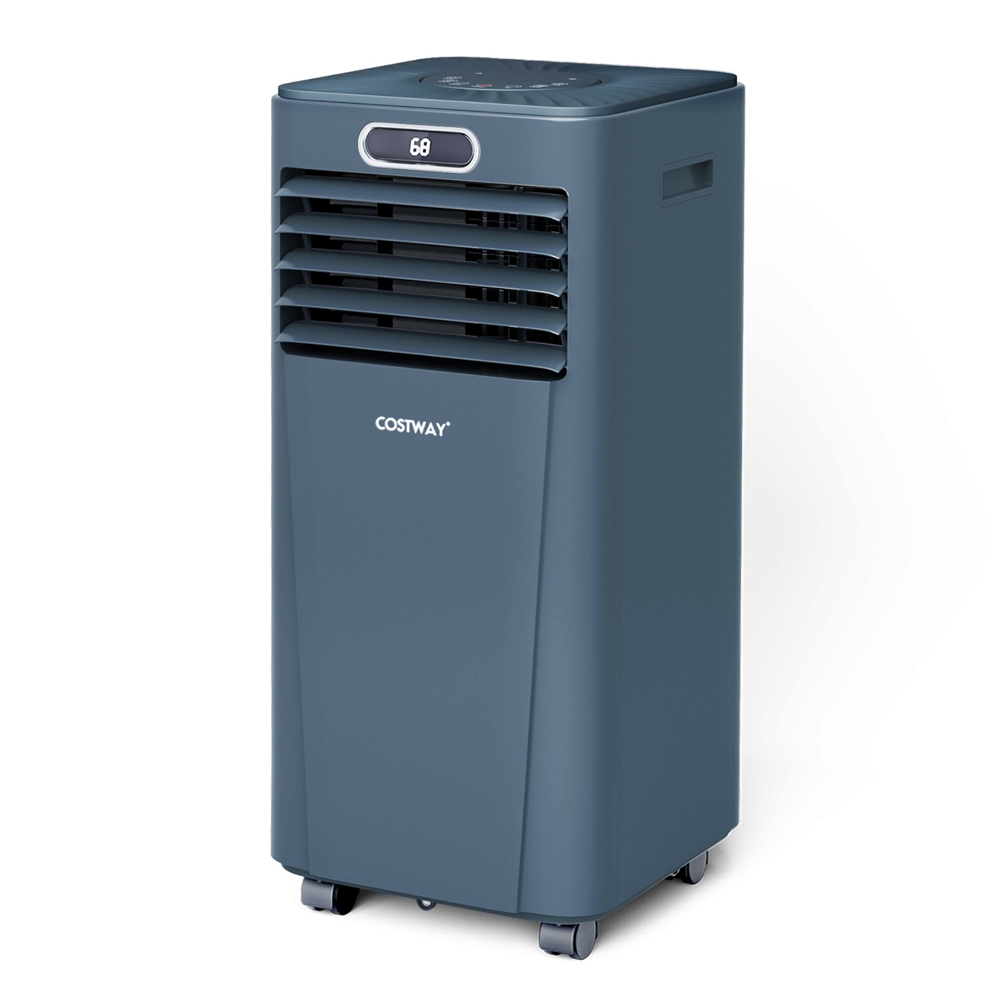 Alt View 7. Costway - 6000 BTU Portable Air Conditioner Cools up to 350 sq.ft w/ Remote Control 3-in-1 Air Cooler w/ Drying - Dark Blue.