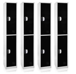AdirOffice - Storage Locker 629-Series 72" H 2-Tier Steel Digital Lock 2-Shelf Locker, 4/Pack - Black