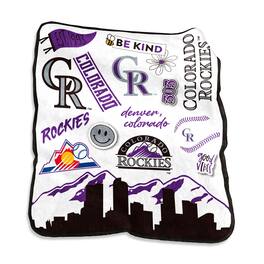 Logo Brands - Colorado Rockies 50'' x 60'' Native Raschel Plush Throw Blanket - Multicolor