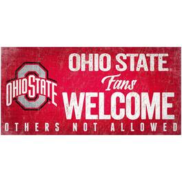 Fan Creations - Ohio State Buckeyes 6" x 12" Fans Welcome Sign - Multicolor