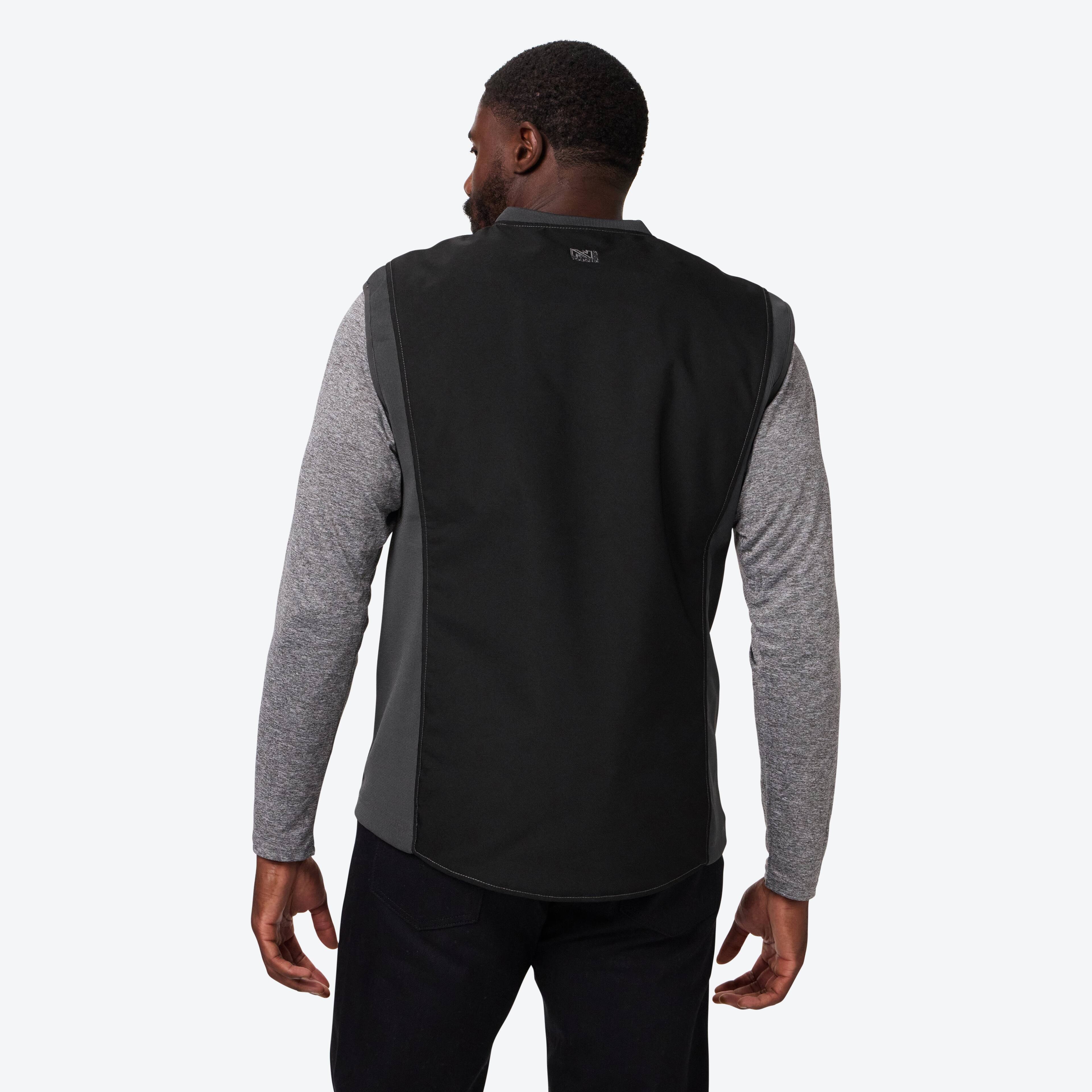 Back. Mobile Warming - App Controlled Men's UTW Pro Heated Vest - Black.