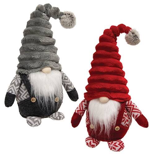 Front. BreeBe - Nordic Red & Gray Ribbed Gnome 2 Asstd - Multi.