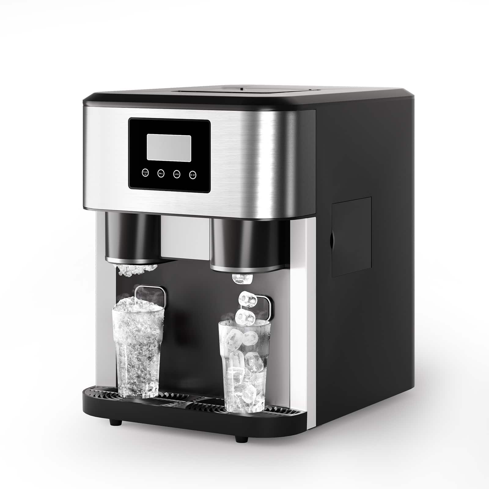 Front. Circus Cirle - 3-in-1 Countertop Ice Maker & Ice Crusher Water Dispenser,40lbs of ice every 24 hours - BLACK.