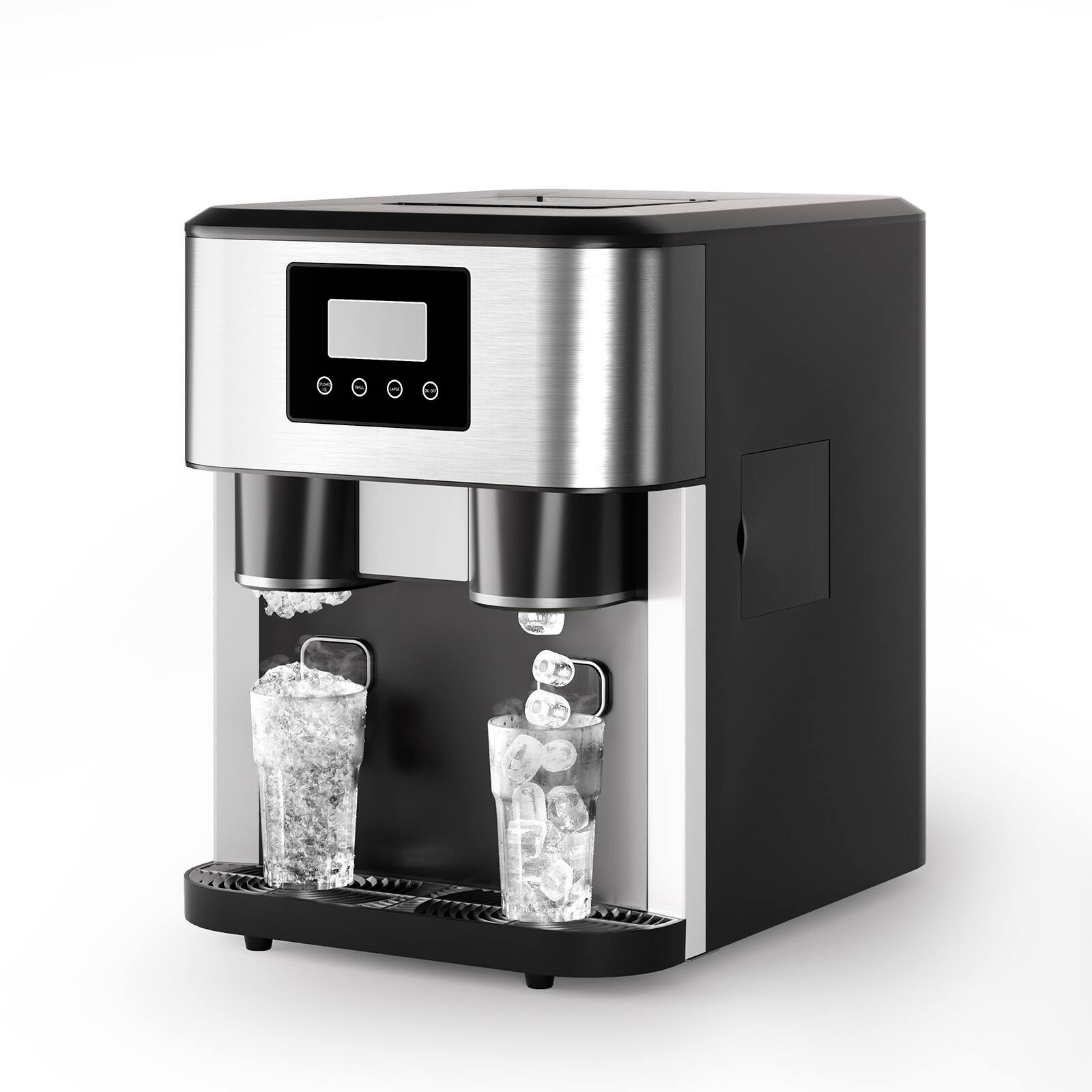 Front. Circus Cirle - 3-in-1 Countertop Ice Maker & Ice Crusher Water Dispenser,40lbs of ice every 24 hours - BLACK.