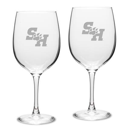 Front. Jardine - Sam Houston State Bearkats 19oz. 2-Piece Traditional Robusto Red Wine Table Glass Set - Multicolor.