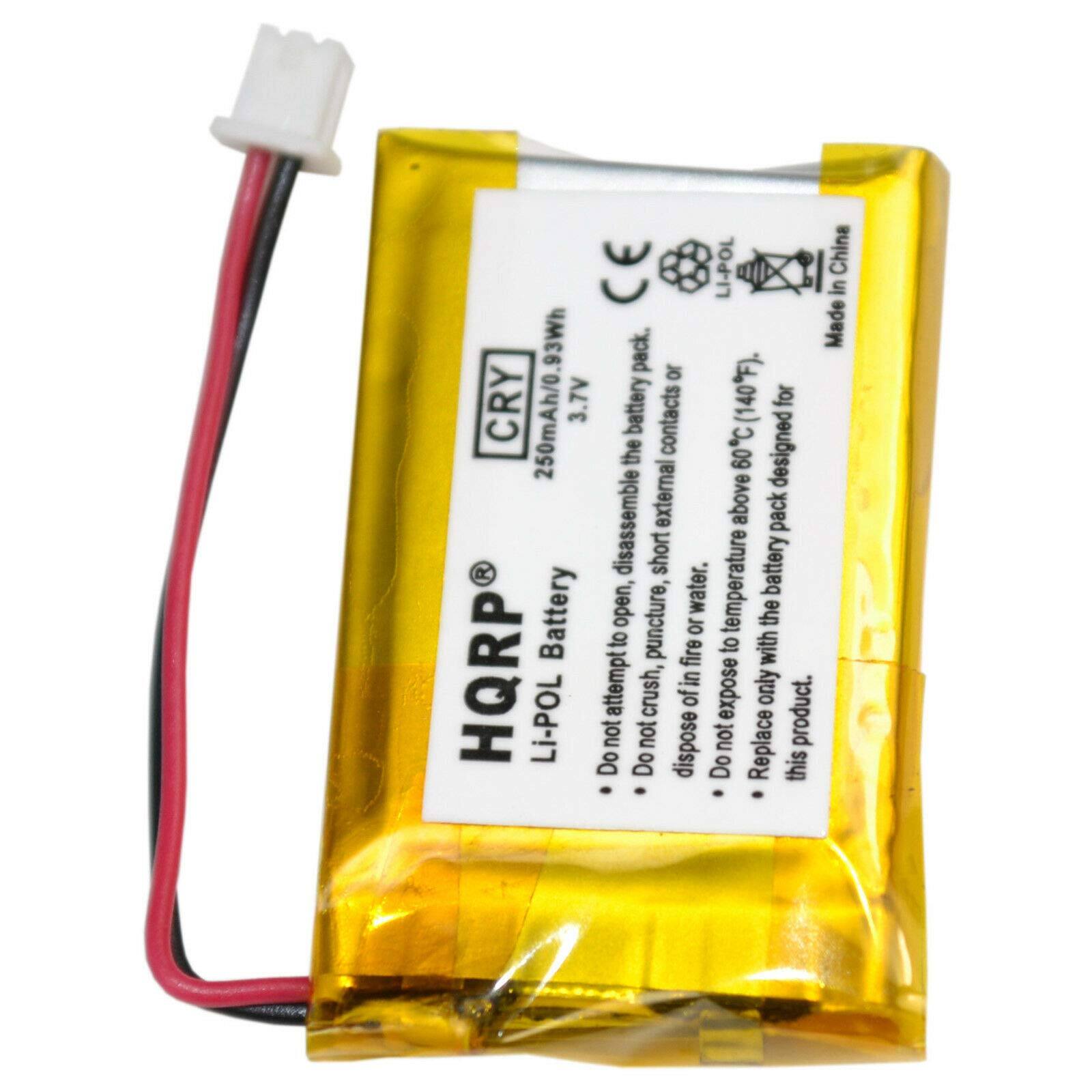 HQRP Li-POL Battery  
3.7V 2500mAh 9.3Wh  
Made in China  

Do not attempt to open, disassemble the battery pack.  
Do not crush, puncture, or expose to fire.  
Do not expose to water.  
Do not expose to temperatures above 60°C (140°F).  
Do not short the battery contacts.  
Replace only with the same product.  

This product is designed for Li-POL battery packs.
