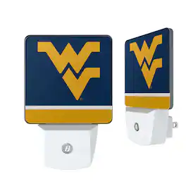 Keyscaper - West Virginia Mountaineers Stripe Design Nightlight 2-Pack - Multicolor