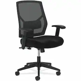 HON - Crio High-Back Chair - Fabric Seat - Mesh Back - Frame - 5-Star Base - 1 Each - Black