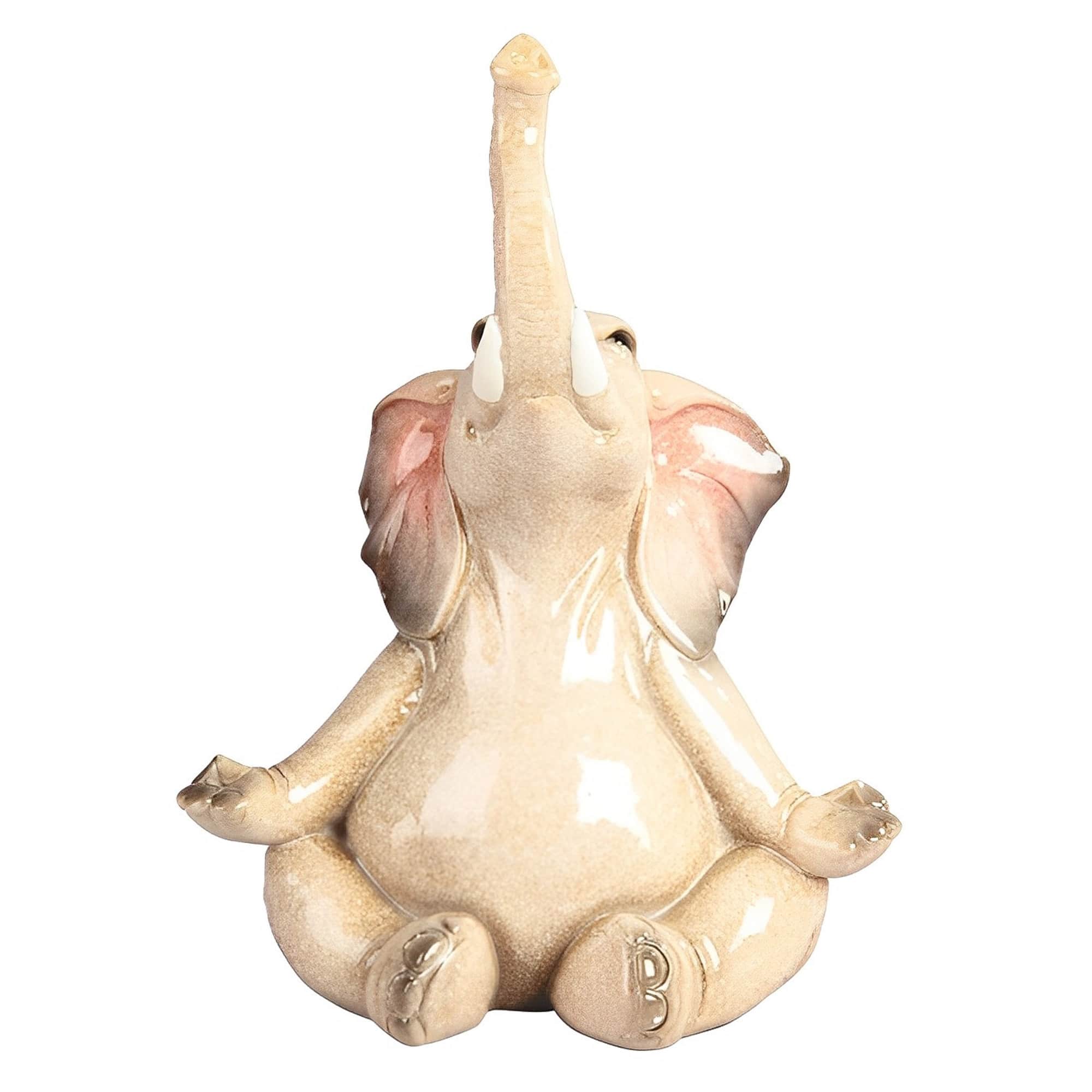 FC Design - 7.75"H Elephant with Yoga Easy pose Figurine Statue Office Desk Tabletop Home Decor Gift - Multi-Color