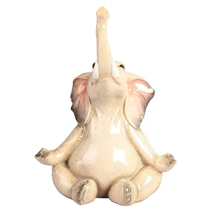Front. FC Design - FC Design 7.75"H Elephant with Yoga Easy pose Figurine Statue Office Desk Tabletop Home Decor Gift - Multi-Color.